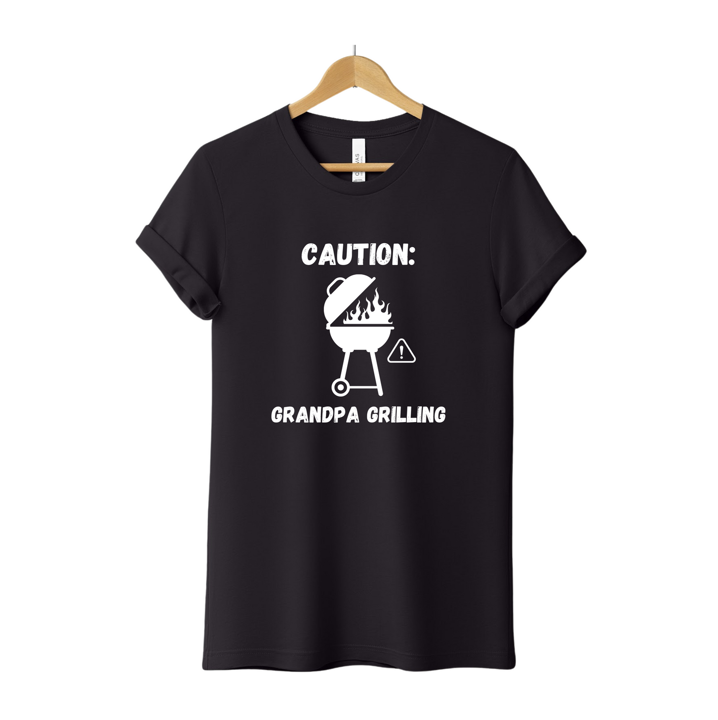 Caution Grandpa Grilling T Shirt