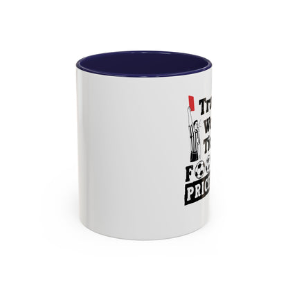 Football Priceless Accent Coffee Mug — "Travel, Water, Tickets" Gift for Soccer Fans