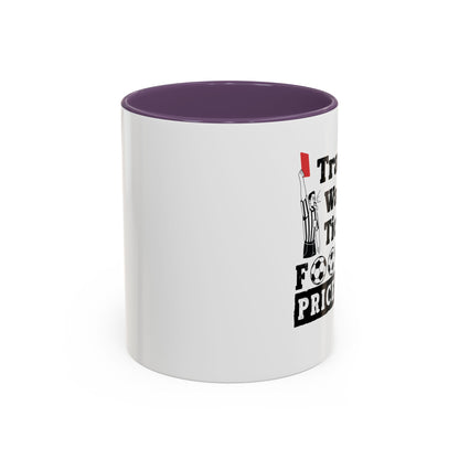 Football Priceless Accent Coffee Mug — "Travel, Water, Tickets" Gift for Soccer Fans