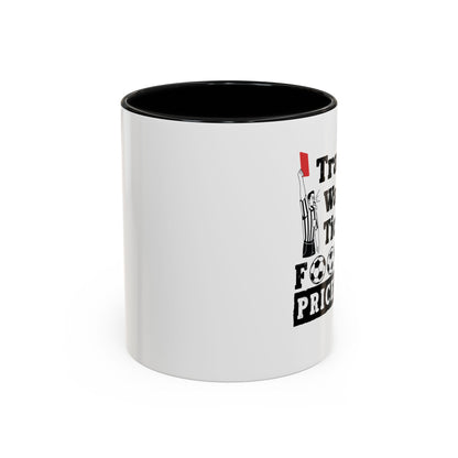 Football Priceless Accent Coffee Mug — "Travel, Water, Tickets" Gift for Soccer Fans