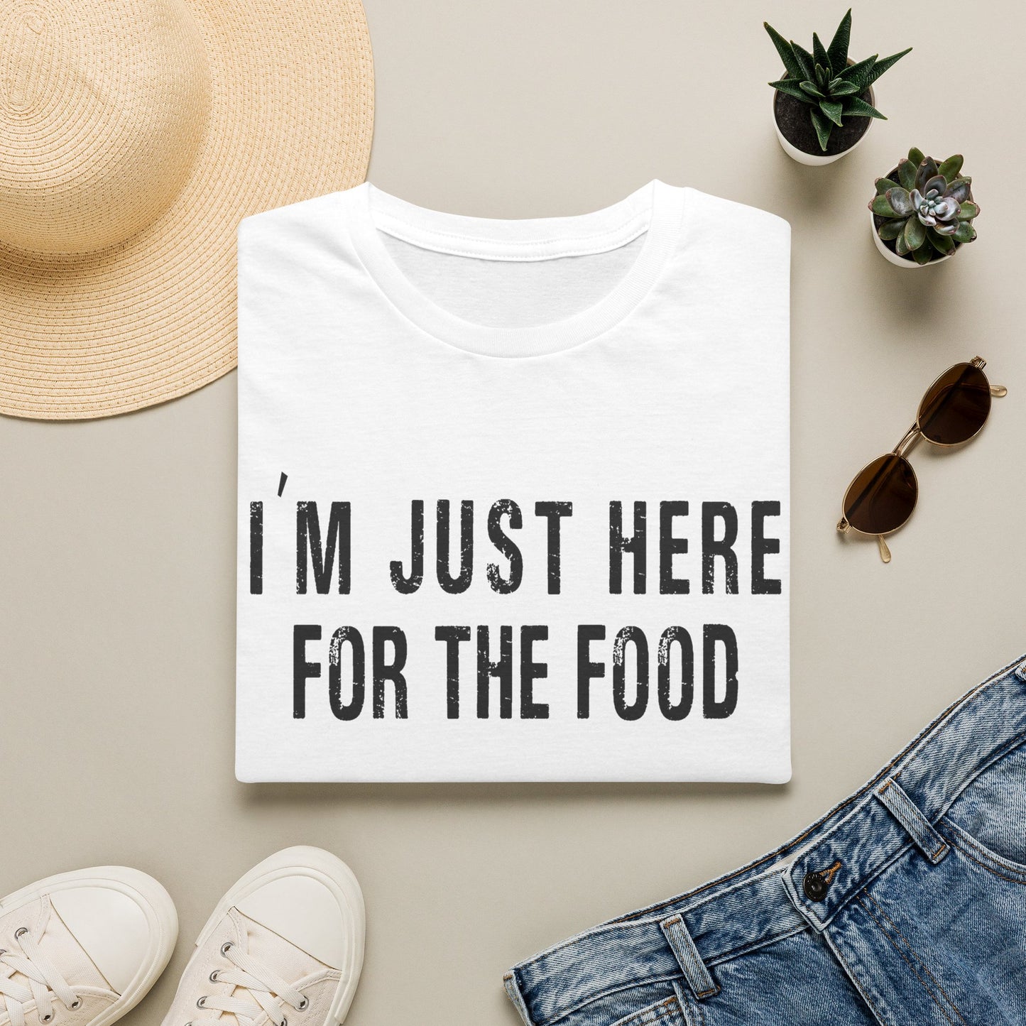 T-Shirt - "I'm Just Here for the Food" Funny Foodie Graphic Tee