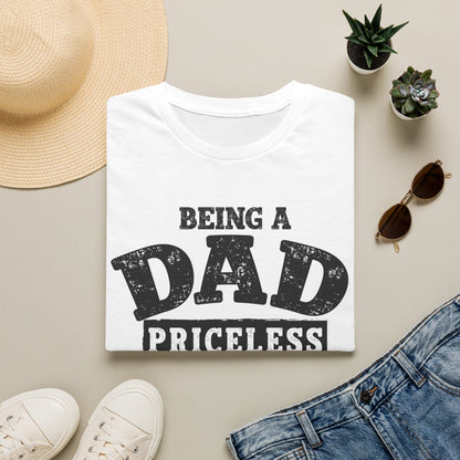 Dad Priceless Funny T‑Shirt — "Being a Dad Priceless, Being a Football Fan Expensive"