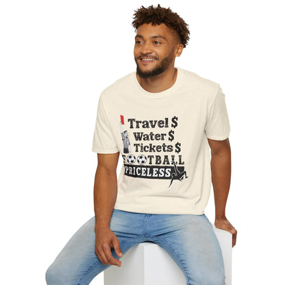 T-Shirt — "Travel  Water  Tickets  Football Priceless" Referee Humor Tee Soccer fan t-shirt