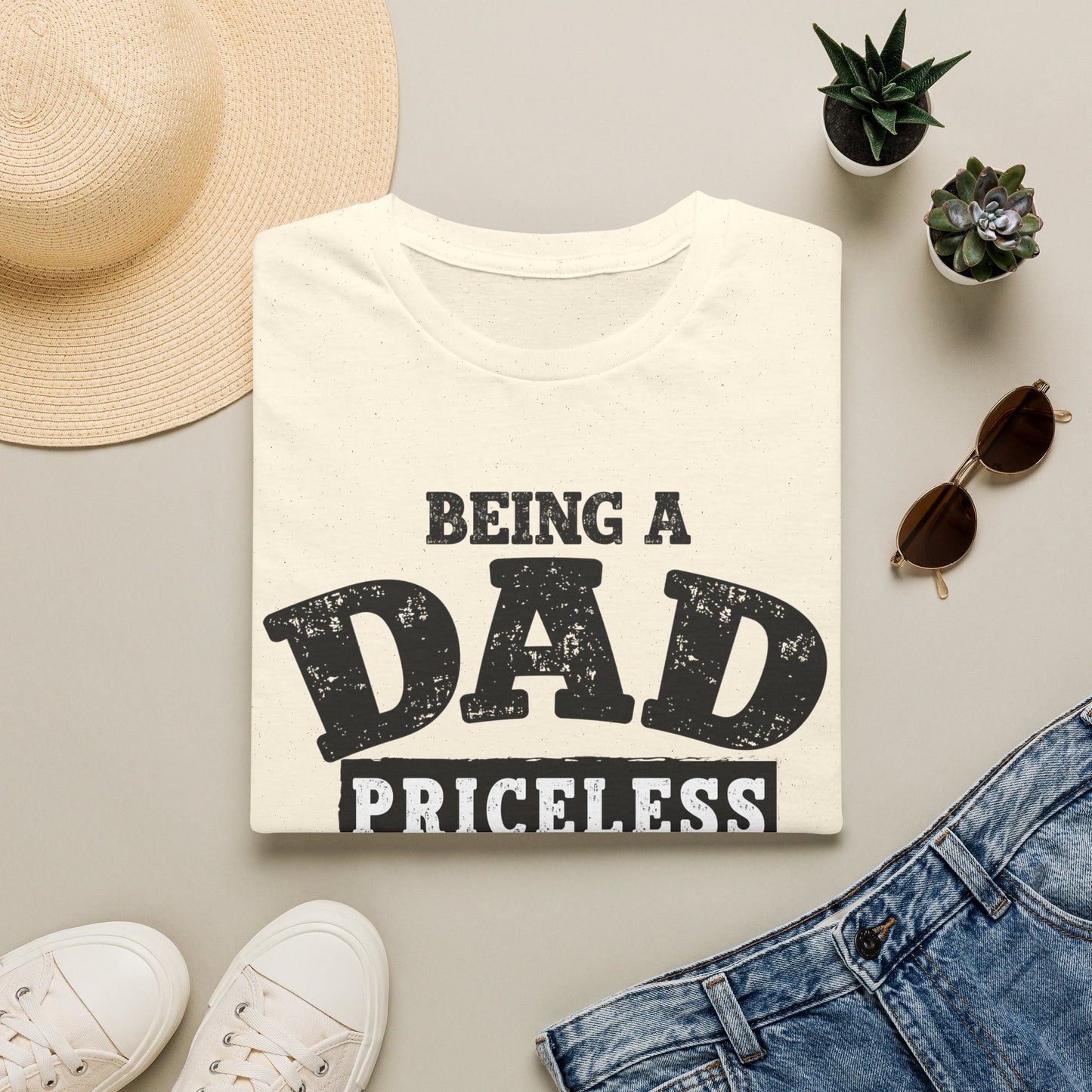 Dad Priceless Funny T‑Shirt — "Being a Dad Priceless, Being a Football Fan Expensive"