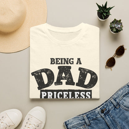 Dad Priceless Funny T‑Shirt — "Being a Dad Priceless, Being a Football Fan Expensive"