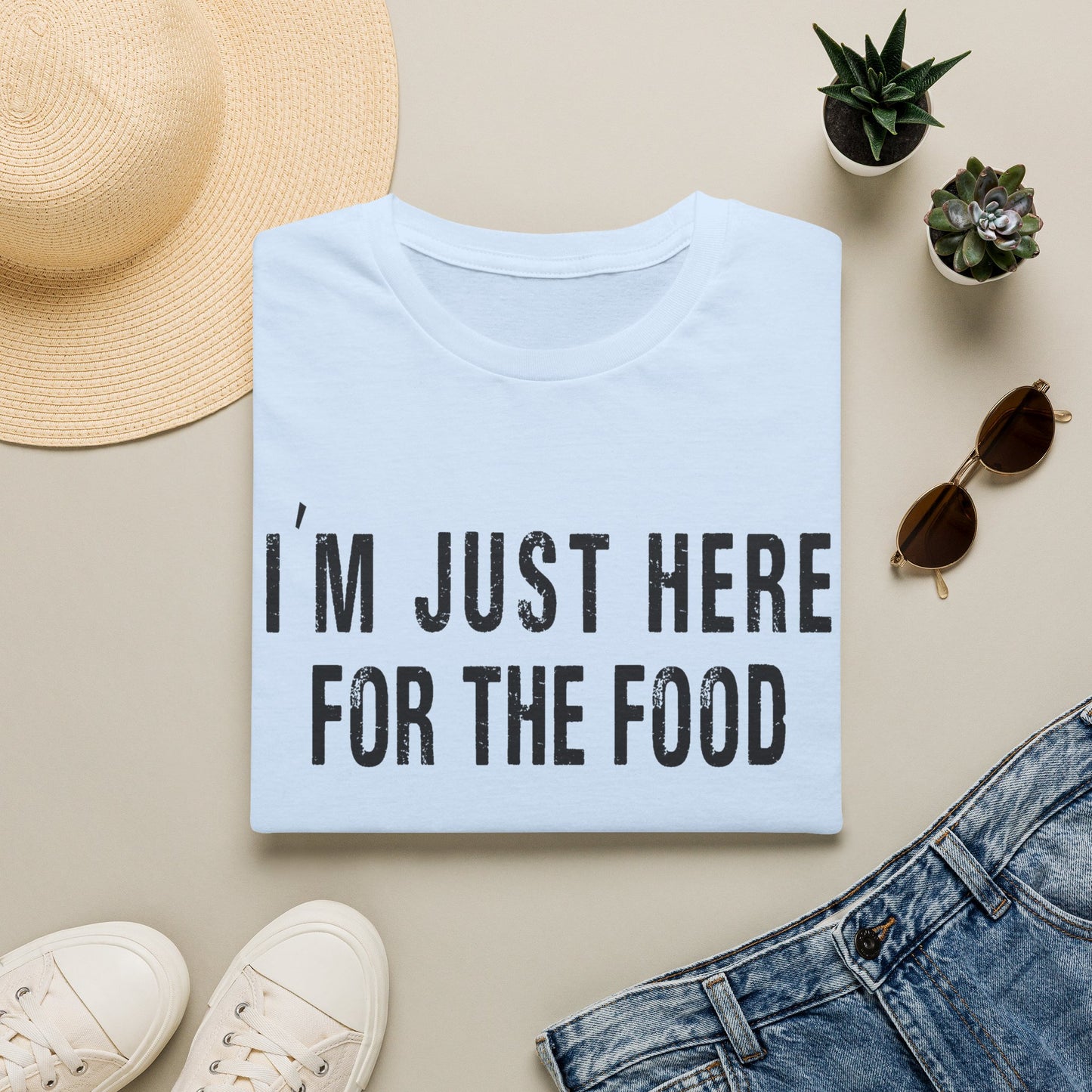 T-Shirt - "I'm Just Here for the Food" Funny Foodie Graphic Tee