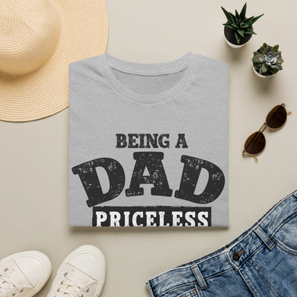 Dad Priceless Funny T‑Shirt — "Being a Dad Priceless, Being a Football Fan Expensive"