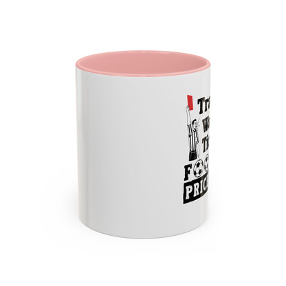 Football Priceless Accent Coffee Mug — "Travel, Water, Tickets" Gift for Soccer Fans
