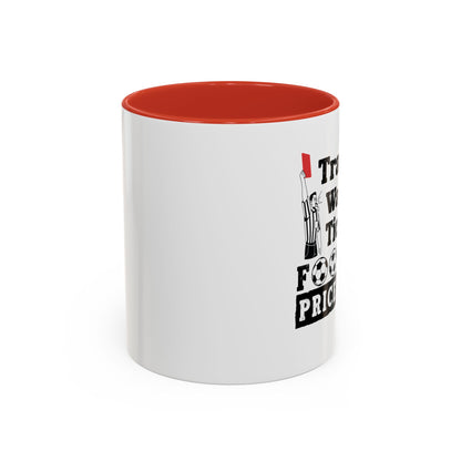 Football Priceless Accent Coffee Mug — "Travel, Water, Tickets" Gift for Soccer Fans