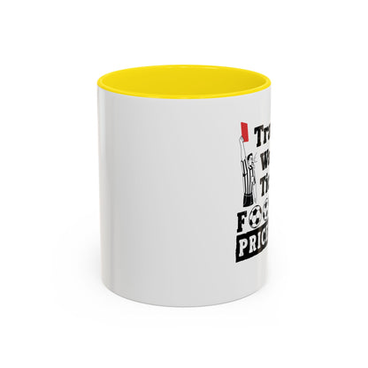 Football Priceless Accent Coffee Mug — "Travel, Water, Tickets" Gift for Soccer Fans