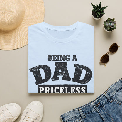 Dad Priceless Funny T‑Shirt — "Being a Dad Priceless, Being a Football Fan Expensive"
