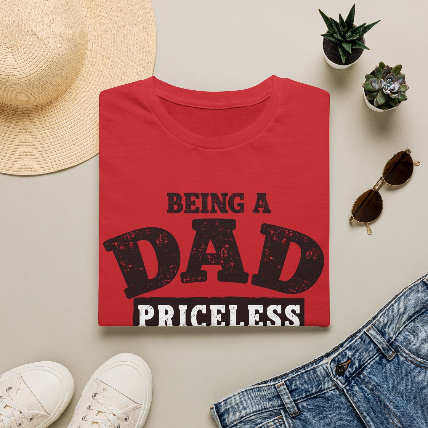 Dad Priceless Funny T‑Shirt — "Being a Dad Priceless, Being a Football Fan Expensive"