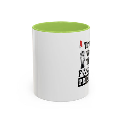 Football Priceless Accent Coffee Mug — "Travel, Water, Tickets" Gift for Soccer Fans