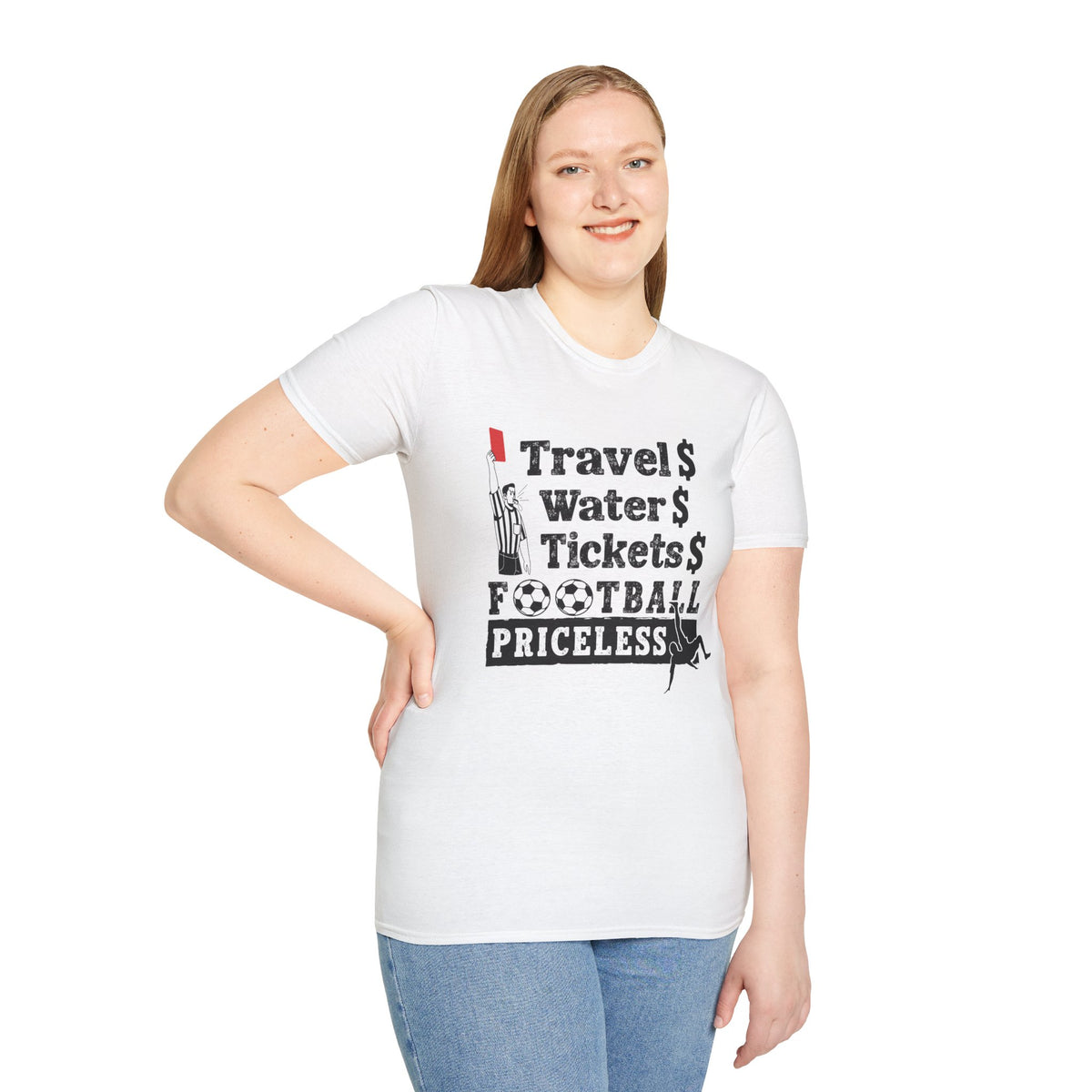 T-Shirt — "Travel  Water  Tickets  Football Priceless" Referee Humor Tee Soccer fan t-shirt